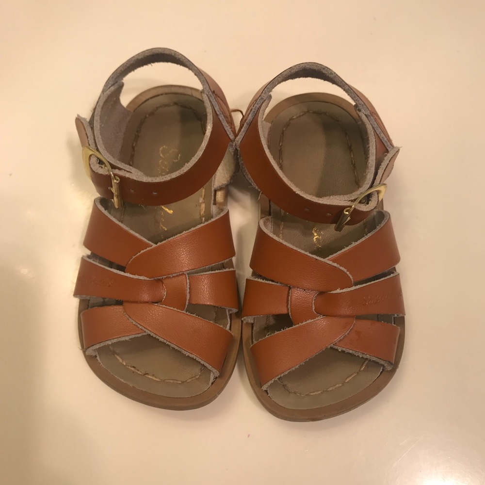 Cognac brown toddler salt water sandals
